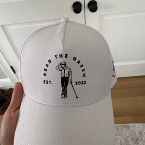 White Golf Cap with Embroidered Design